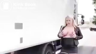 Poop and pee lying on her back at roadside, ScatKings.com Scat Porn 11 ScatKings.com Scat Porn